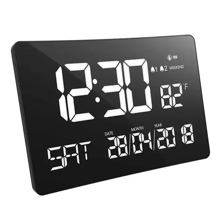 Reloj de pared y escritorio con pantalla curva LED de 11 pulgadas