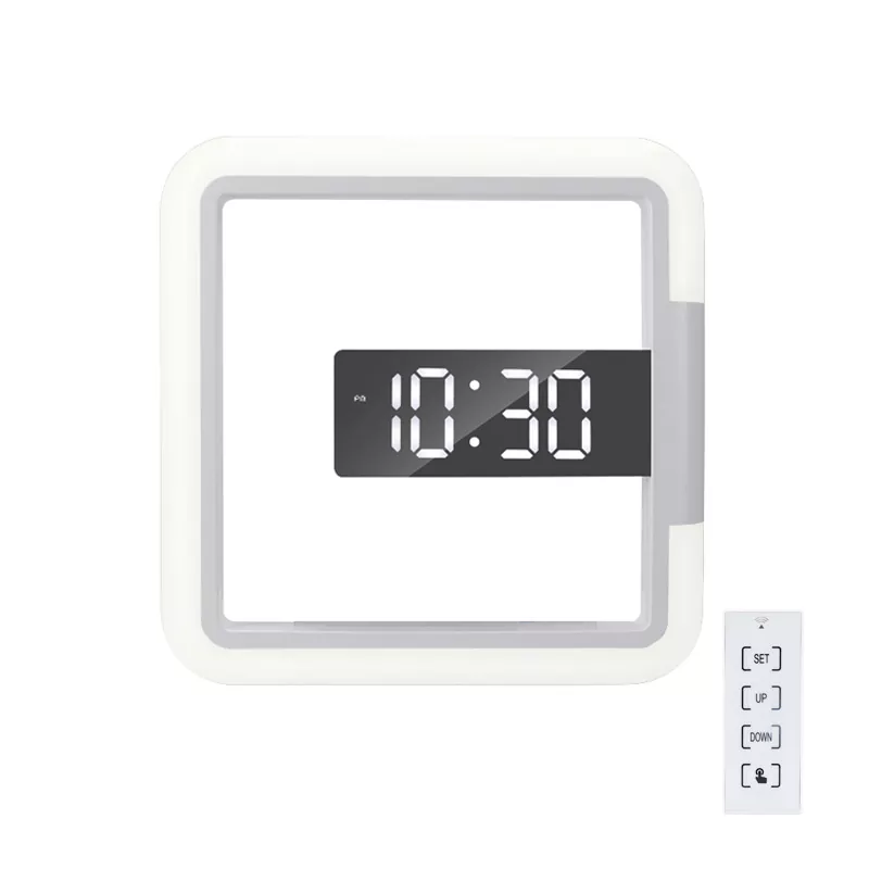 Reloj de pared con luz nocturna decorativa RGB LED remoto de 12 pulgadas
