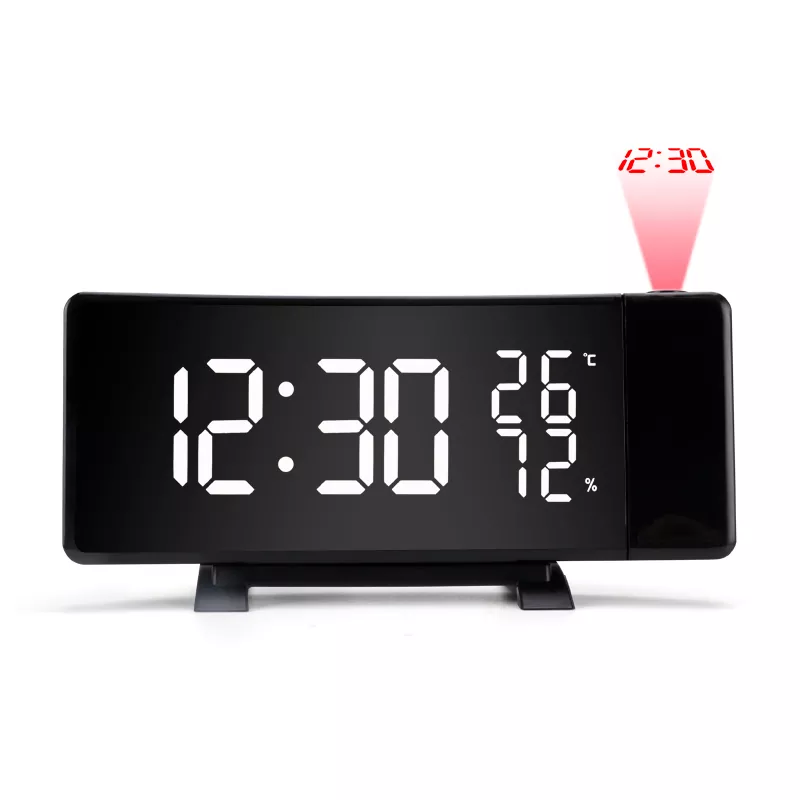Pantalla curva Pantalla blanca azul roja Reloj de proyección FM