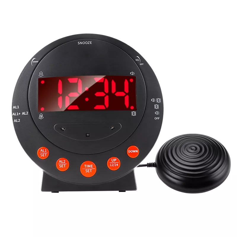 Reloj despertador vibratorio con agitador de cama extra ruidoso para sordos