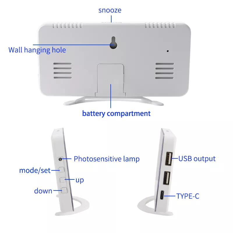 USB Charging RGB Mirror Clock