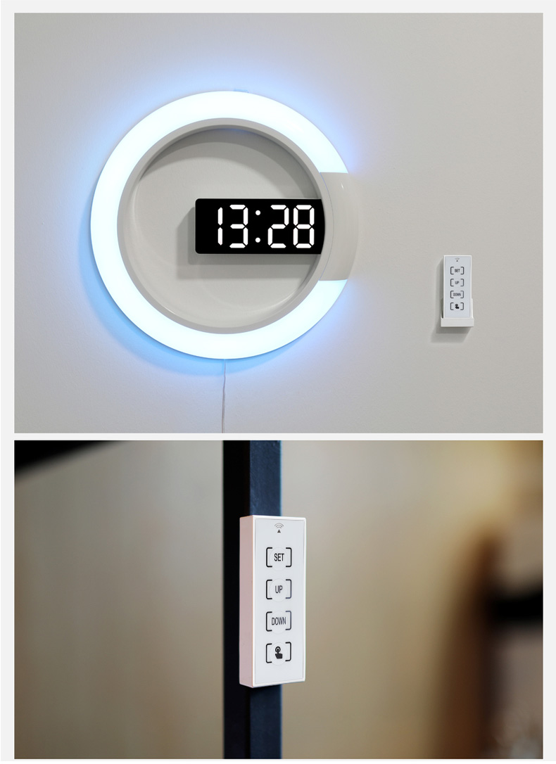 3D LED Night Light Wall Clock