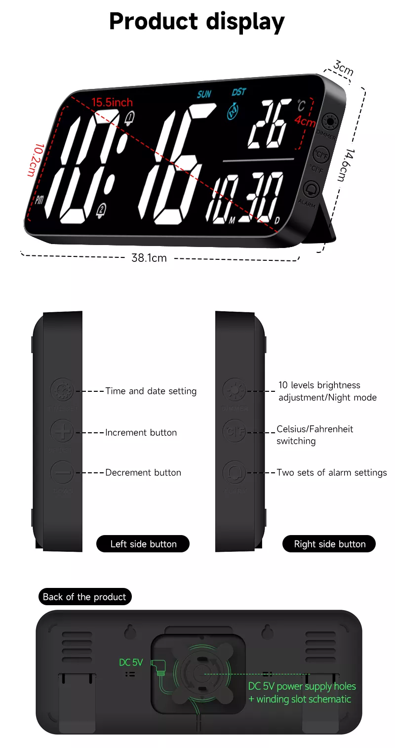 Rectangle Living Room Wall Clock