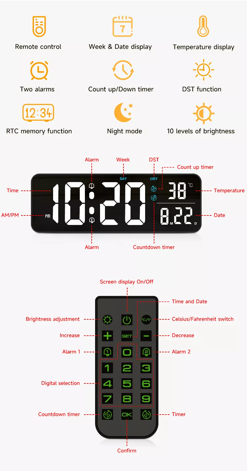 Rectangle Living Room Wall Clock