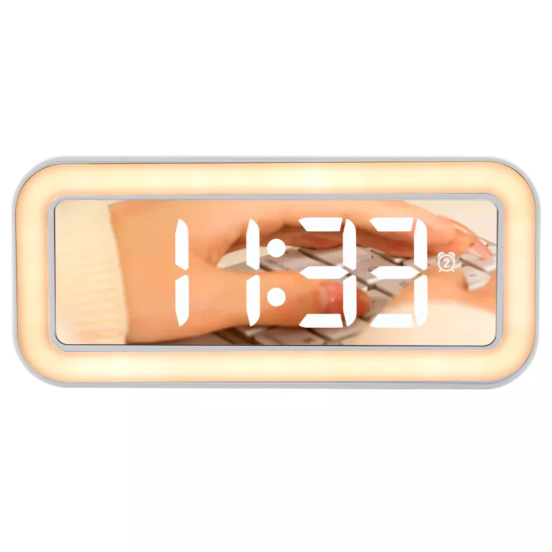 LED alarmas duales temperatura luz nocturna despertador