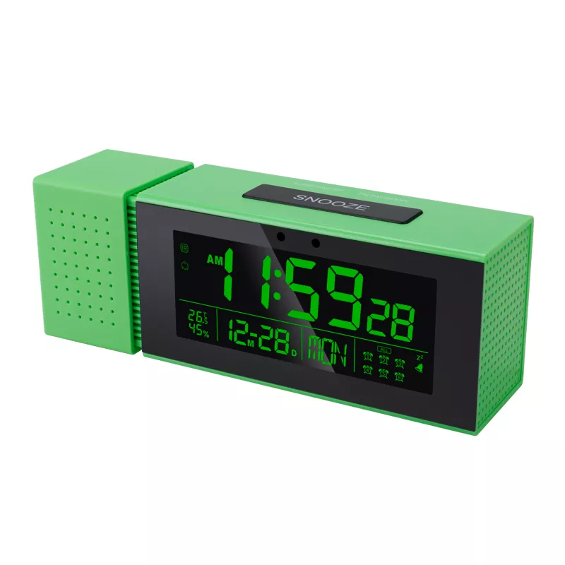 Pantalla de siete dígitos en color Luz nocturna Radio FM Reloj